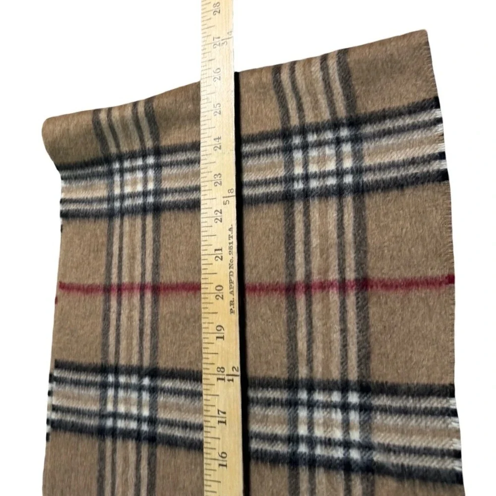 Joseph Abboud 100%‎ Wool Plaid Scarf Camel Nova Check Fringe 52x12